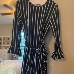 Black and Navy Striped Dress
